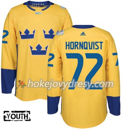 Dětské Hokejový Dres Švédsko Patric Hornqvist 72 Světový pohár v ledním hokeji 2016 Žlutá Premier